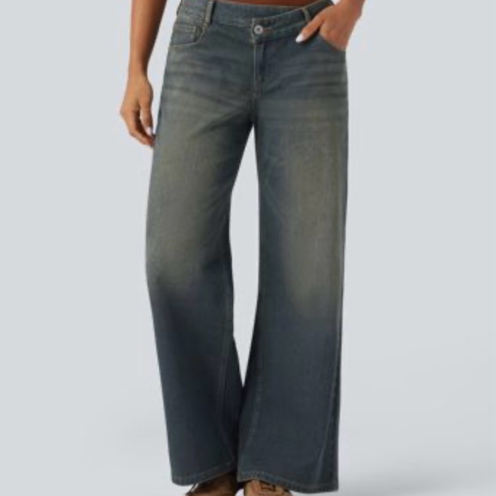 HALARA Women's Flare Jeans in Dark Gray